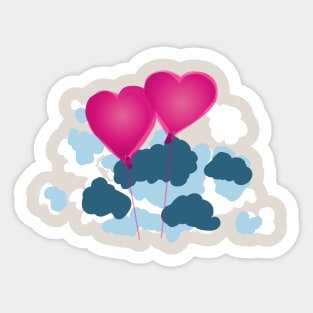 Hearts in the clouds Sticker